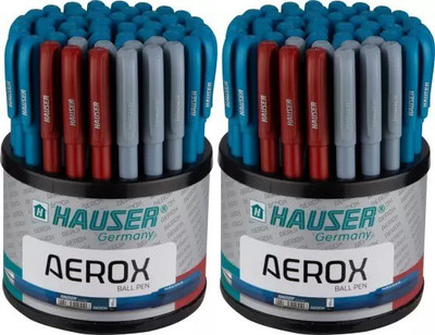 HAUSER Aerox Ball Pen(Pack of 100, Ink Color - Blue)
