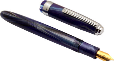 Ledos Click Falcon Purple Marble Eyedropper With Chrome Trims & Fine Nib Fountain Pen(Ink Color - Eyedropper System)