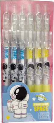 QUIENCHUA Space Astronaut Theme based 0.5 mm kids Gel Pen(Pack of 12, Ink Color - Blue)