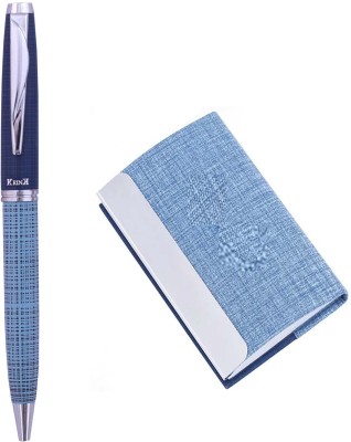 Krink B211-CH03 2in 1 Metal Pen and ATM Card Holder Pen Gift Set(Blue)