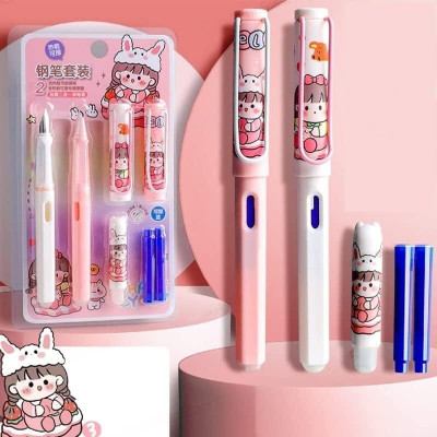 PSAHG Fountain Pen Blue ink for Students, Erasable Pen (pack of 1) Fountain Pen(Ink Color - Blue)