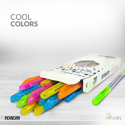 TOTEM Pin On 80 Blue Pens | 0.7 mm Tip | Smooth Writing | Students & Office Use Ball Pen(Pack of 80, Ink Color - Blue)