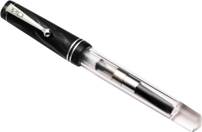 Ledos Click Aristocrat Demonstrator Acrylic With Medium Nib , Black Marble Cap Fountain Pen(Ink Color - converter system, eyedropper)