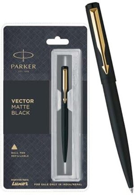 PARKER Vector Matte Black, Chrome Trim Ball Pen(Ink Color - Blue)