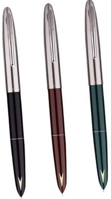 PENMAN HERO PEN MODEL NUMBER 329 (Pack Of Three) Fountain Pen(Pack of 3, Ink Color - BLUE BLACK RED)
