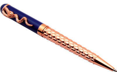 Ledos Cobra Clip Edition Rose Gold & Blue Ball Pen(Ink Color - Blue Refill)
