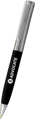 UJJi Advocate Logo Engraved Matte Black Body with Chrome Clip Ball Pen(Ink Color - Blue )