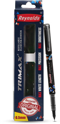 Reynolds Trimax by THE MARK Roller Ball Pen(Pack of 6, Ink Color - Black)