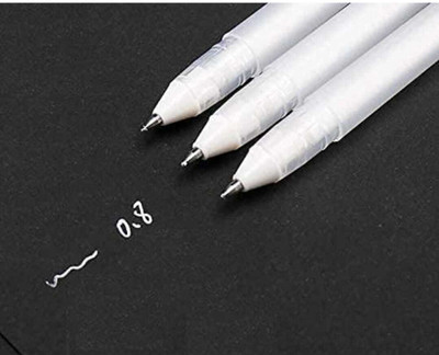 Sahej Enterprises white gel pen Gel Pen(Pack of 3, Ink Color - White)