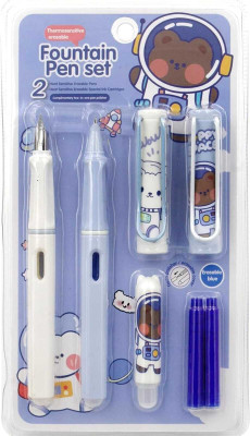 Poohan ASTRONAUT SPACE THEME ERASEABLE FOUNTAIN PEN RANDOM PRINT Fountain Pen(Ink Color - Blue)