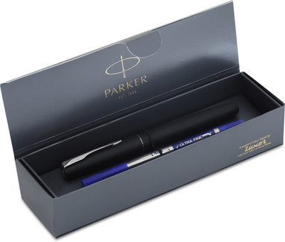 PARKER Frontier Matte Black, Chrome Trim Roller Ball Pen(Ink Color - Blue)