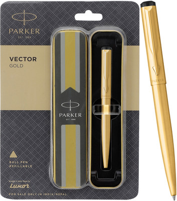 PARKER Vector Gold Stainless Steel Ball Pen(Ink Color - Blue)