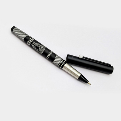 UJJi Taurus (Vrishabh) Designed Black Aluminum Metal Blue Ink Roller Ball Pen(Ink Color - Black)