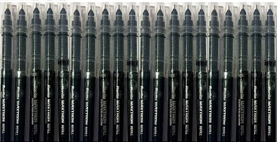 Rorito Maxtron Black Refills 20 pc waterproof ink gel writing Refill(Pack of 20, Ink Color - Black)