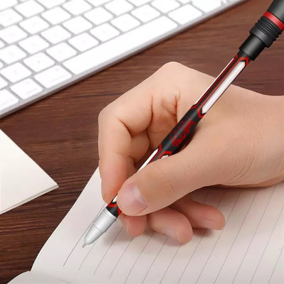 Kickzu Non-Slip Coated Spinning Playing Pen with Weighted Ball for Student Gel Pen(Pack of 2, Ink Color - Black)