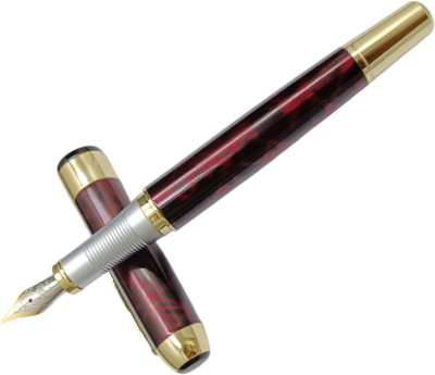 Dikawen Jinhao 250 Designer Maroon Color Metal Body With Gold Plated Trims Gift Fountain Pen