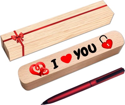 Klowage Saint Slim Ball Pen with I Love You Gift box and Bag Ball Pen(Ink Color - Blue)