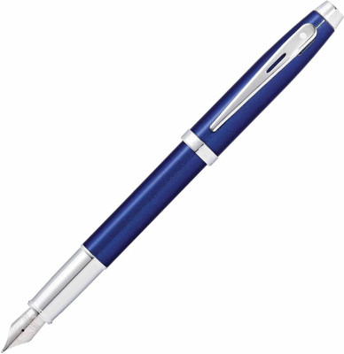 SHEAFFER 9339 Gift 100 Glossy Blue With Chrome Trim Premium (Medium Nib) Fountain Pen(Ink Color - Blue and Black)
