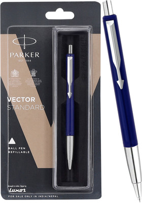 PARKER Vector Standard, Chrome Trim Ball Pen(Ink Color - Blue)