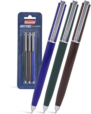 Reynolds JETTER CLASSIC BALL PEN SET (3 BLUE PENS FOR PROFESSIONAL) Ball Pen(Pack of 3, Ink Color - Blue)