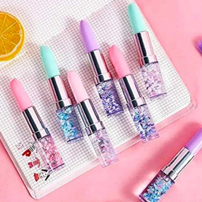 cutetoys Lipstick pen gel pen pack of 6 Pen Gift Set(Pack of 6, Ink Color - Blue)