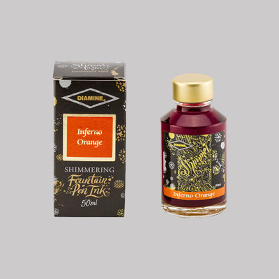DIAMINE INFERNO ORANGE SHIMMER 50 ML Ink Bottle(Ink Color - Orange)