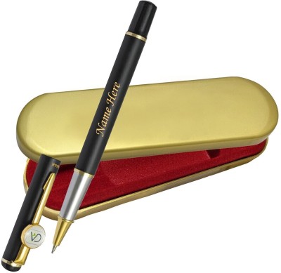 UJJi CA Logo Clip with Name Engraved Brass Roller Ball Pen(Ink Color - Blue )