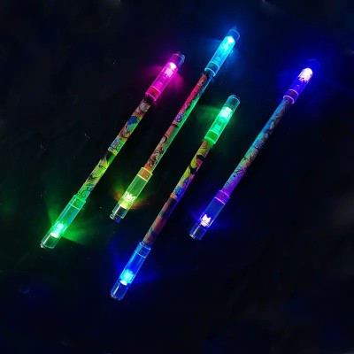 triple paper LED Spinner Pen Cool Fascinating Stylo Double Sided Light Up Spinning Pen Gel Pen(Pack of 4, Blue)