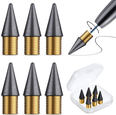 Kickzu 6PCS Nibs with lead pencils bulk for kids mechanical tul Pencil(Set of 6, Black)