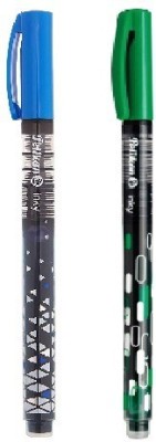 Pelikan Inky Ink Pen Roller Ball Pen(Pack of 2, Ink Color - Blue, Green)