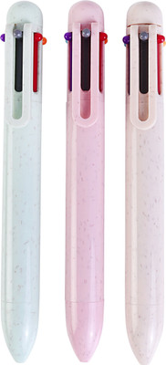 FRKB 6 in 1, 0.7 Multicolor Ball Point Retractable Pen Set Ball Pen(Pack of 3, Ink Color - Multicolor)