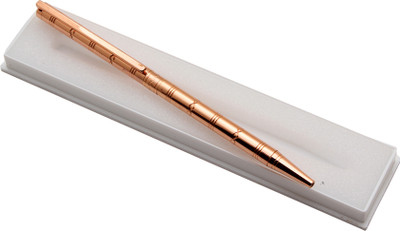 Ledos Sleek Shine Copper Design Metal Body Ball Pen(Ink Color - Blue Refill)