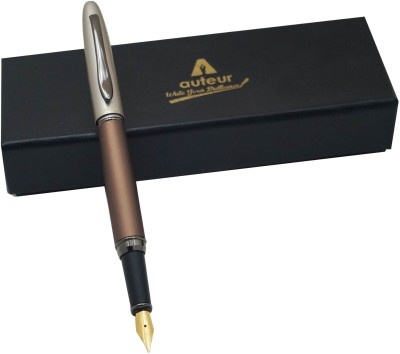 auteur Helios Metal Body Trendy Matt Finish Brown Color & Gunmetal Trims Fountain Pen