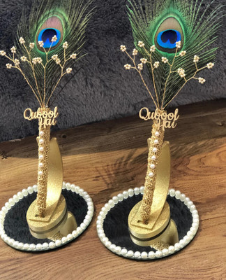 Qubool hai NIKAH CEROMONY MORE PANKH PANKH PEN FOR BRIDE AND GROOM SIGNATURE WEDDING GIFT Ball Pen(Pack of 2, Ink Color - Blue)