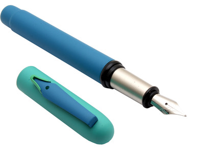 Ledos Unique Magnetic Cap Matte Blue & Sky Blue Metal Body Fountain Pen(Ink Color - converter system)
