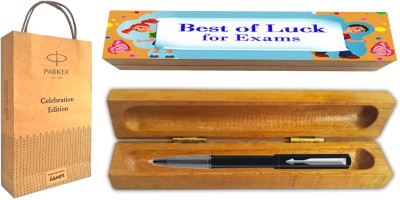 PARKER BETA NEO Black CT BP With Wooden Best Of Luck For Exam Gift Box and Gift Bag Ball Pen(Blue)