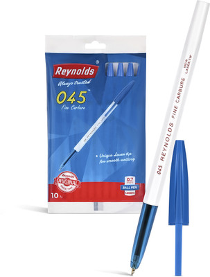 Reynolds 45 Ball Pen(Pack of 10, Ink Color - Blue)