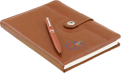 K K CROSI PENSET-020 Brown Dairy & Ball Pen Combo Set (Customization available) Ball Pen(Ink Color - Blue)