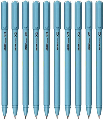 HAUSER XO Ball Pen Box Pack | Tip Size 0.6 mm With Gel Pen Ink Eraser Ball Pen(Pack of 10, Ink Color - Blue)