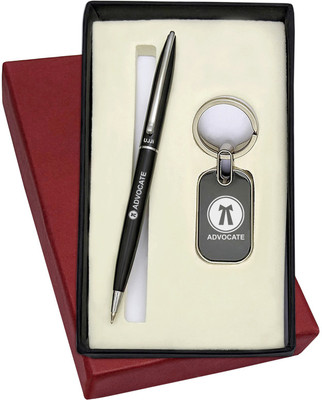 UJJi Advocate Logo 2in1 Set with Slim Design Black Ball Pen and Keychain Pen Gift Set(Pack of 2, Ink Color - Blue )