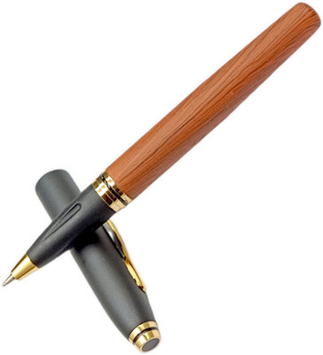 JINHAO Luxury Amber Series Maple Rosewood Finish Designer Metal Body Magnetic Cap Gift Roller Ball Pen(Ink Color - Blue)
