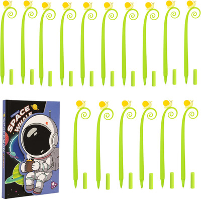Ikko Cute Snail Design Pen With Space Whale Dairy Ball Pen(Pack of 17, Ink Color - Black)