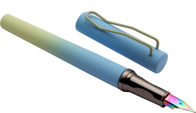 Ledos Matte Dualtone Color Metal Body Wired Clip Extra Fine Rainbow Nib Fountain Pen(Ink Color - Converter System)
