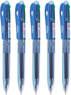 HAUSER Hauser Ball Pen(Pack of 5, Ink Color - Black, Blue, Red, Green)
