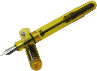 Lestylo Lestylo Jinhao 09 Designer Transparent Yellow Fine Nib Fountain Pen