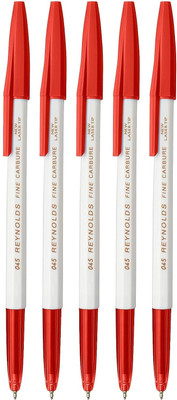 Reynolds 045 Ball Pen Fine Point (0.7mm) Ball Pen(Pack of 5, Ink Color - Red)