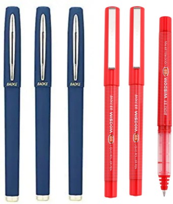 Baoke 1.0 mm Smooth Gel Pen (Blue) -3 Pen Set+Free 3 Baoke 0.5mm Red Wisdom Signature Gel Pen(Pack of 6, Blue)