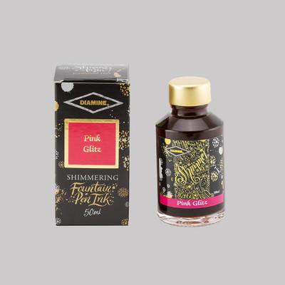 DIAMINE PINK GLITZ SHIMMER 50 ML Ink Bottle(Ink Color - GLITZ)