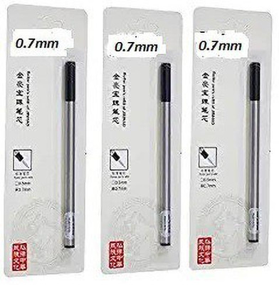 greencom 3pcs in set Black Ink Spiral 0.7mm Refill fit to Jinhao, Rollerball Pen Refill(Pack of 3, Ink Color - Black)