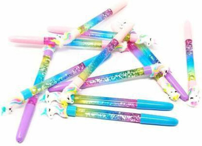 RINGHAS Unicorn Gel Pen(Pack of 12, Ink Color - Blue)